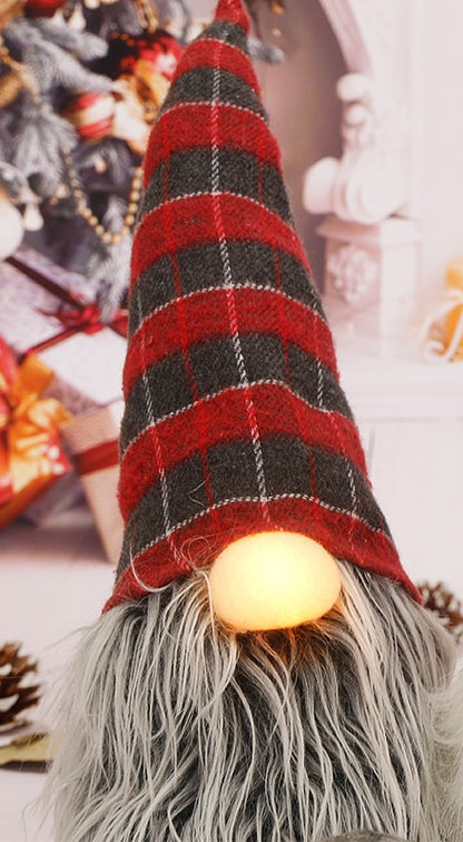 Gnome de Noël géant en peluche à nez lumineux et longues jambes – Le Géant